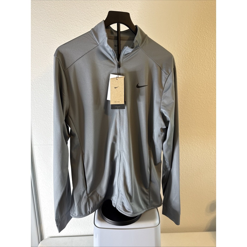 Nike Men's Dri-FIT UPF 40+ Full Zip Golf Track Jacket Gray Size M New